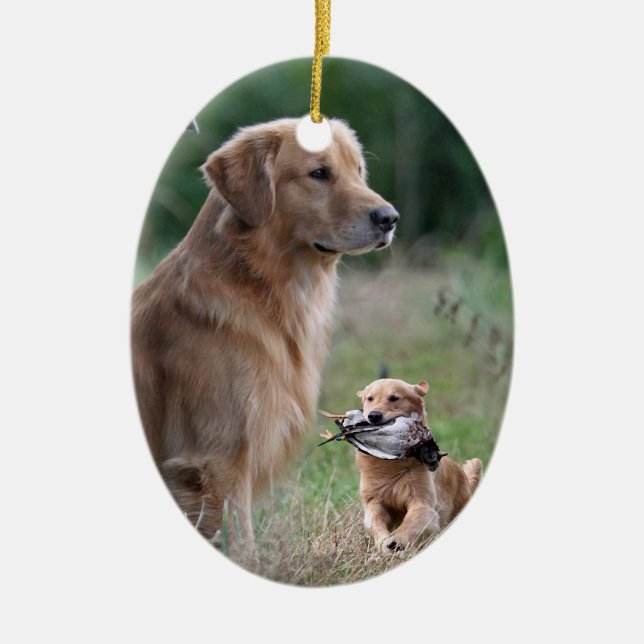 Golden Retriever collage ornament (Front)