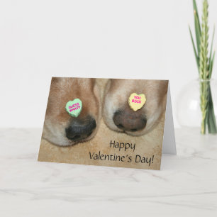 Golden Retriever Conversation Hearts Valentine's Holiday Card