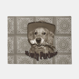 Golden Retriever Cowboy Doormat