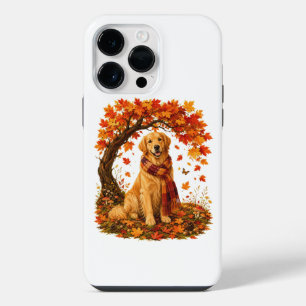 Golden Retriever Cozy Autumn Thanksgiving iPhone 14 Pro Max Case
