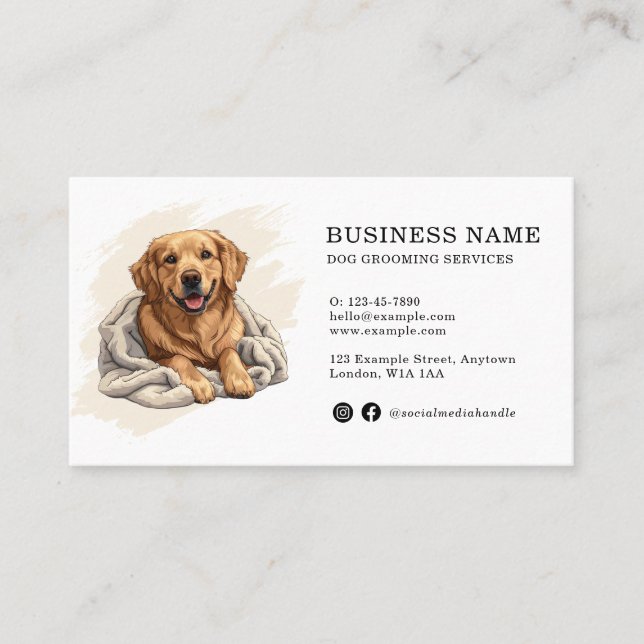 Golden Retriever Create Your Own Pet Business Card (Front)