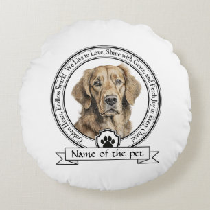 Golden Retriever Credo Round Pillow