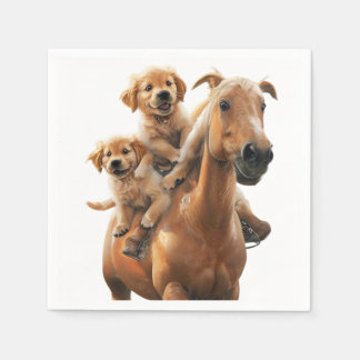 Golden Retriever Cubs Napkin