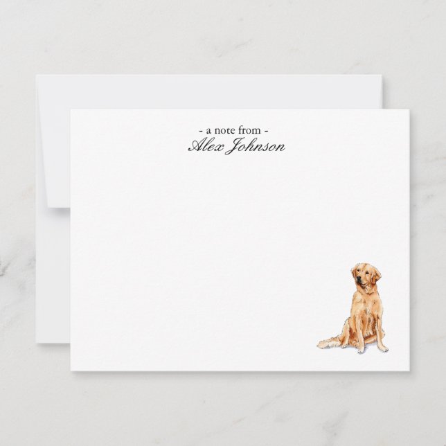 Golden Retriever Custom Flat Thank You Notes (Front)
