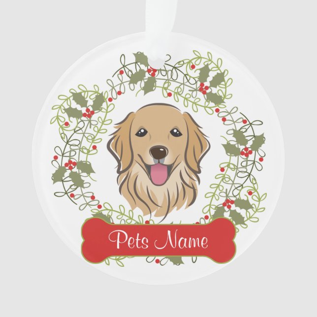 Golden Retriever Customizable Ornament (Front)