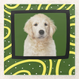 Golden Retriever customized photo frame Glass Coaster