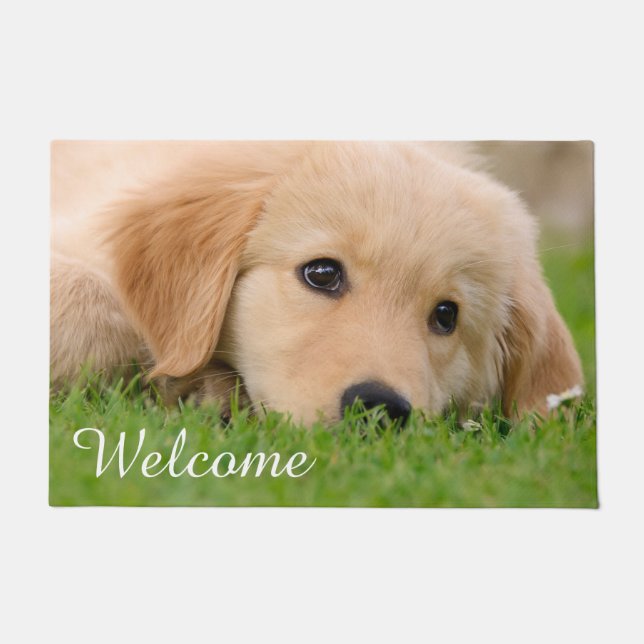 Golden Retriever Cute Puppy Dreams Dog Pet Welcome Doormat (Front)