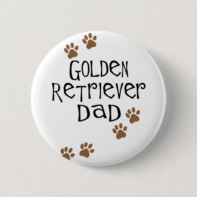 Golden Retriever Dad 2 Inch Round Button (Front)