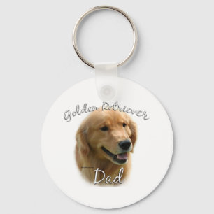 Golden Retriever Dad 2 Keychain