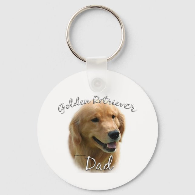 Golden Retriever Dad 2 Keychain (Front)