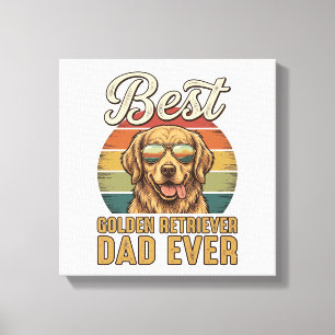 Golden Retriever Dad Ever Vintage Sunset Shirt Des Canvas Print