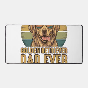 Golden Retriever Dad Ever Vintage Sunset Shirt Des Desk Mat