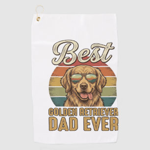 Golden Retriever Dad Ever Vintage Sunset Shirt Des Golf Towel