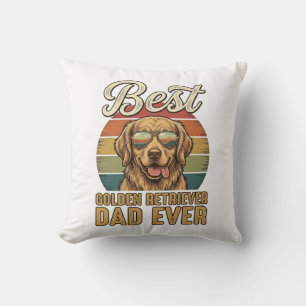 Golden Retriever Dad Ever Vintage Sunset Shirt Des Throw Pillow