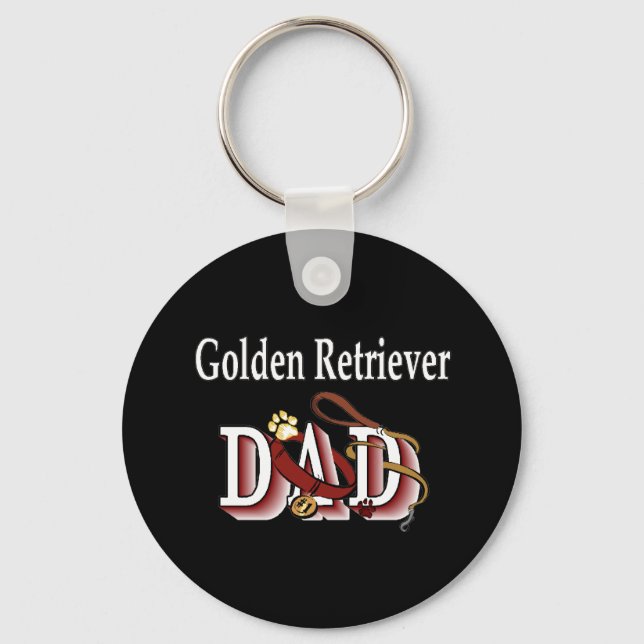 golden retriever dad Keychain (Front)
