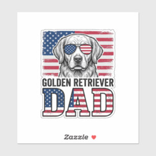 Golden Retriever Dad Patriotic Vintage Dog Shirt_1