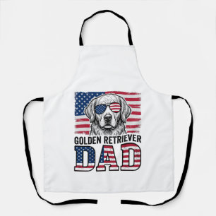 Golden Retriever Dad Patriotic Vintage Dog Shirt_1 Apron