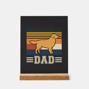 Golden Retriever Dad Retro Dog Acrylic Sign