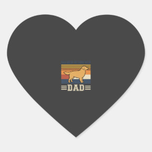 Golden Retriever Dad Retro Dog Heart Sticker