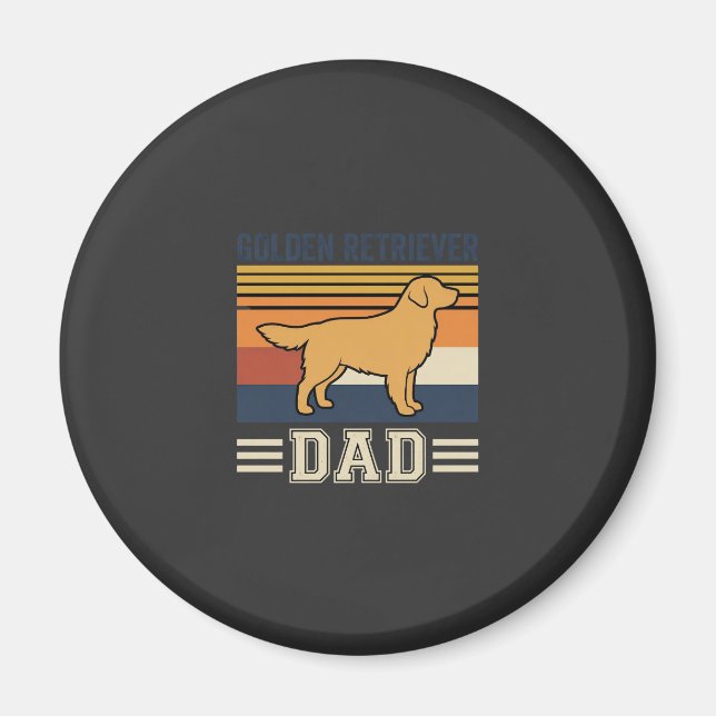Golden Retriever Dad Retro Dog Magnet (Front)