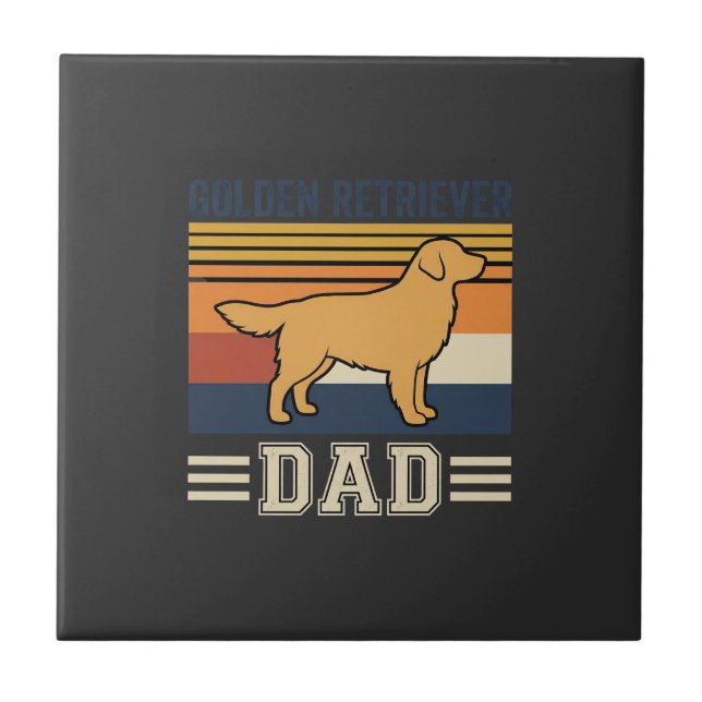Golden Retriever Dad Retro Dog Tile (Front)