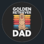 Golden Retriever Dad Shirt Men Daddy Dog Lover Fat Classic Round Sticker<br><div class="desc">Golden Retriever Dad Shirt Men Daddy Dog Lover Fathers Day</div>
