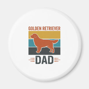 Golden Retriever Dad Vintage Dog Lover Vector Desi Magnet