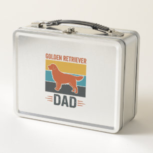 Golden Retriever Dad Vintage Dog Lover Vector Desi Metal Lunch Box