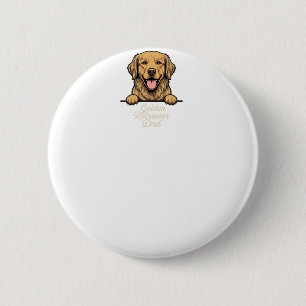 Golden Retriever Dad Vintage Engraving 2 Inch Round Button