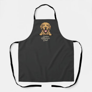 Golden Retriever Dad Vintage Engraving Apron
