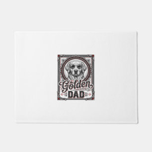 Golden Retriever Dad Vintage Engraving Design_1 Doormat