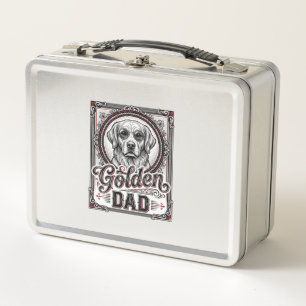 Golden Retriever Dad Vintage Engraving Design_1 Metal Lunch Box