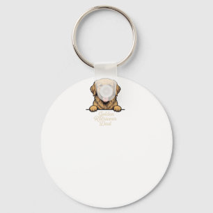 Golden Retriever Dad Vintage Engraving Keychain