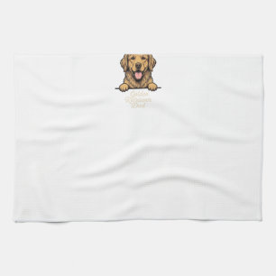 Golden Retriever Dad Vintage Engraving Kitchen Towel