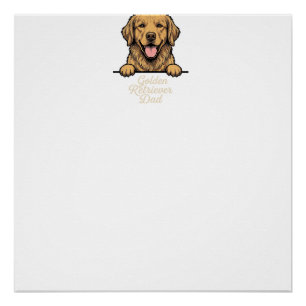 Golden Retriever Dad Vintage Engraving Poster
