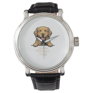 Golden Retriever Dad Vintage Engraving Watch