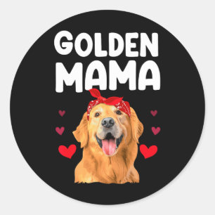 Golden Retriever Design For Mom Women Golden Retri Classic Round Sticker
