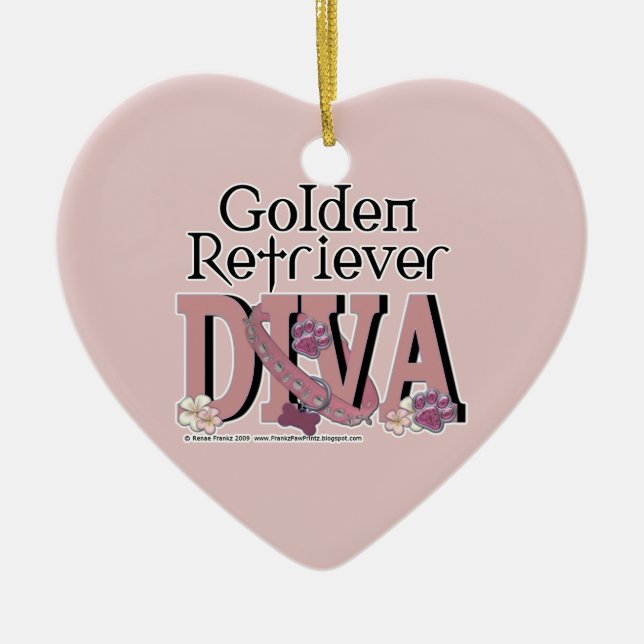 Golden Retriever DIVA Ceramic Ornament (Front)