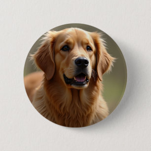 Golden Retriever Dog 2 Inch Round Button