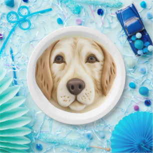 Golden Retriever Dog 3D Inspired Paper Plate