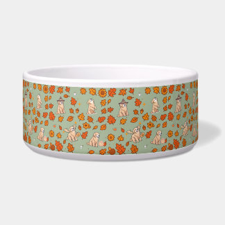 Golden Retriever Dog Bowl Halloween Floral Pet