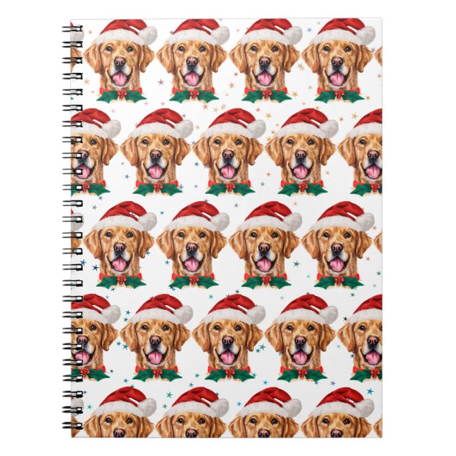 Golden Retriever Dog Breed Christmas Notebook (Front)