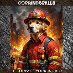Golden Retriever dog breed: Firefighter - Tissue Paper