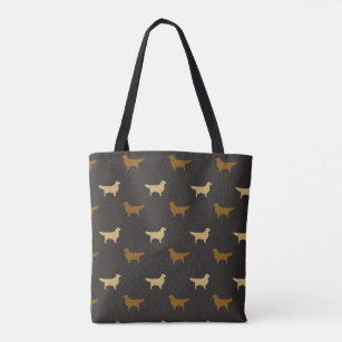 Golden Retriever Dog Breed Silhouettes Patterned Tote Bag