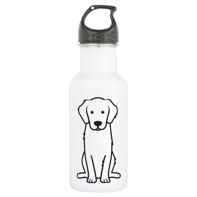 Golden Retriever Dog Cartoon 532 Ml Water Bottle (Front)