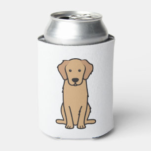 Golden Retriever Dog Cartoon Can Cooler