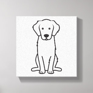 Golden Retriever Dog Cartoon Canvas Print
