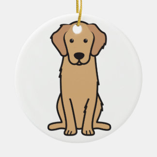 Golden Retriever Dog Cartoon Ceramic Ornament