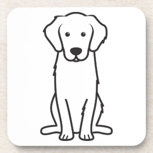 Golden Retriever Dog Cartoon Coaster