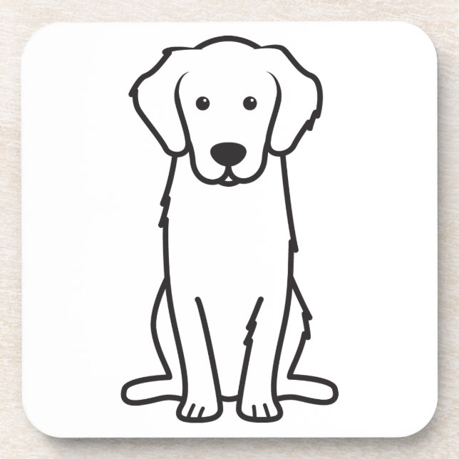 Golden Retriever Dog Cartoon Coaster (Front)